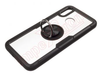 Transparent and black RING cover with black anti-fall ring for Huawei P20 Lite, ANE-LX1, ANE-LX2